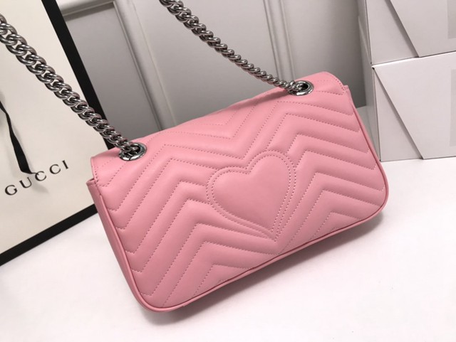 Gucci經典款女包 443497 古馳馬龍卡色GG Marmont手袋 Gucci2020新款鏈條單肩斜挎包  gqy3869